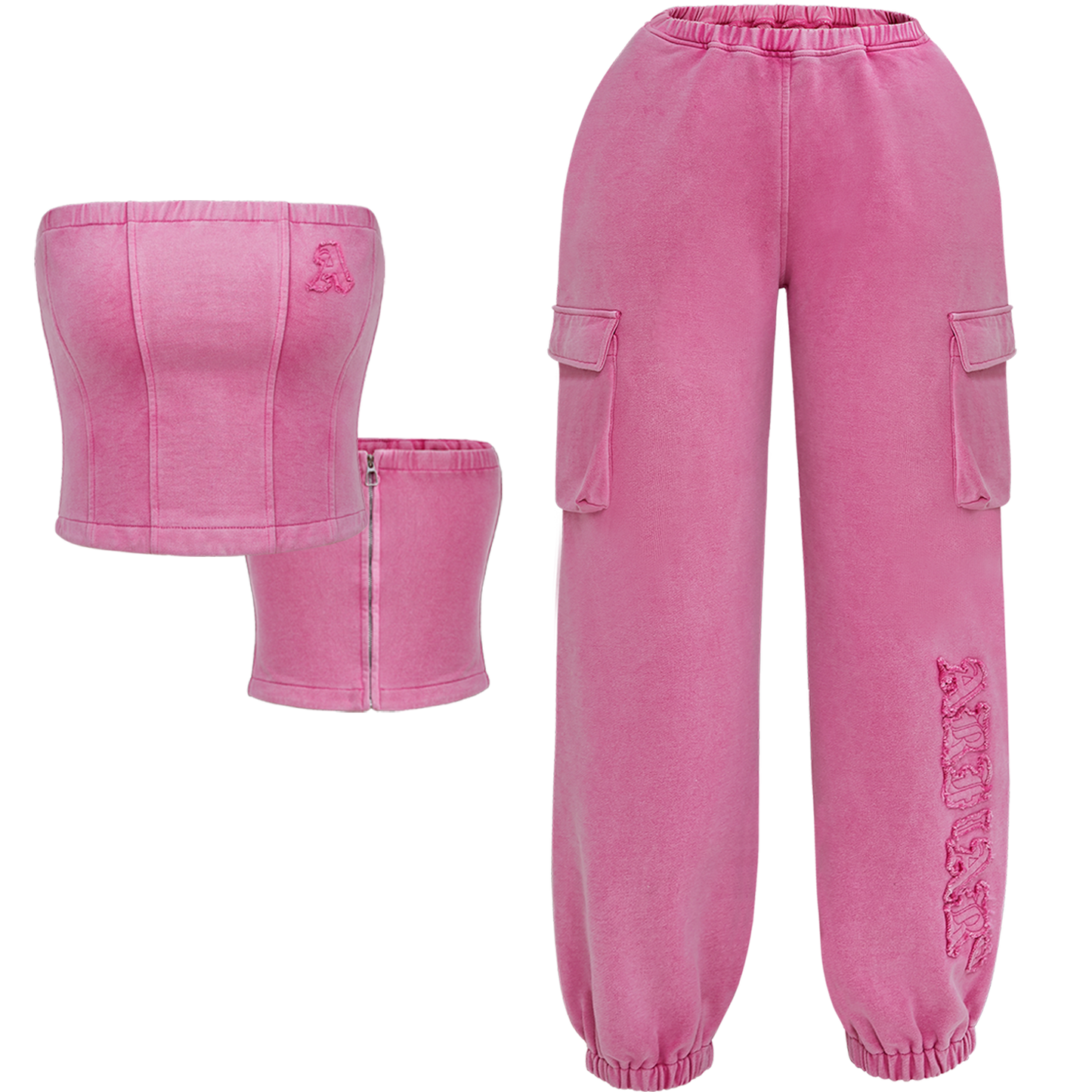 100% Cotton Tube Top Bodysuit Two Piece pants Sets