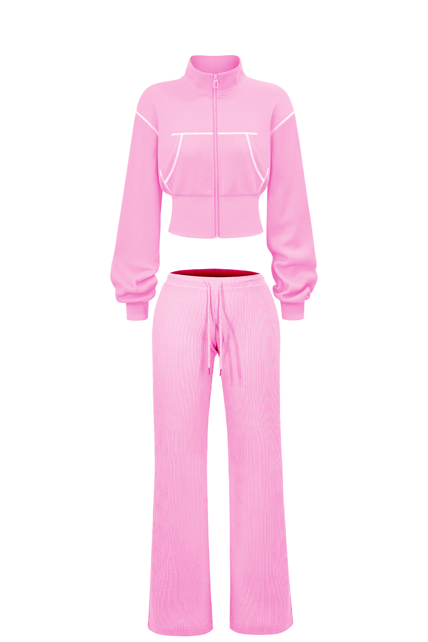Custom Waffle Knit Girls Two Piece Set Summer 2025 Basic Zip up Jacket Embroidery Hoodie and Shorts Set Loungewear Women Sets