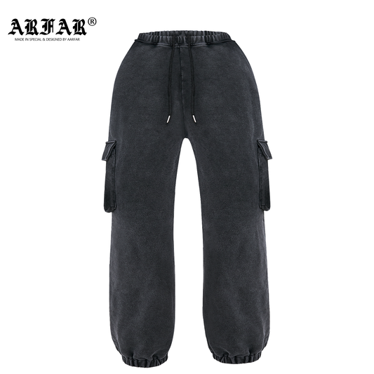 100% Cotton Women Acid Washed Pink Pants With Pocket