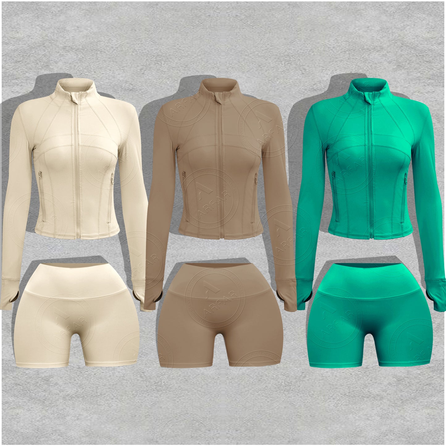 Yoga Zipper Jacket Custom Rhinestone logo Women Set Wholesale Nylon Candy Color Tracksuit Two Piece Lounge Set Women Clothing