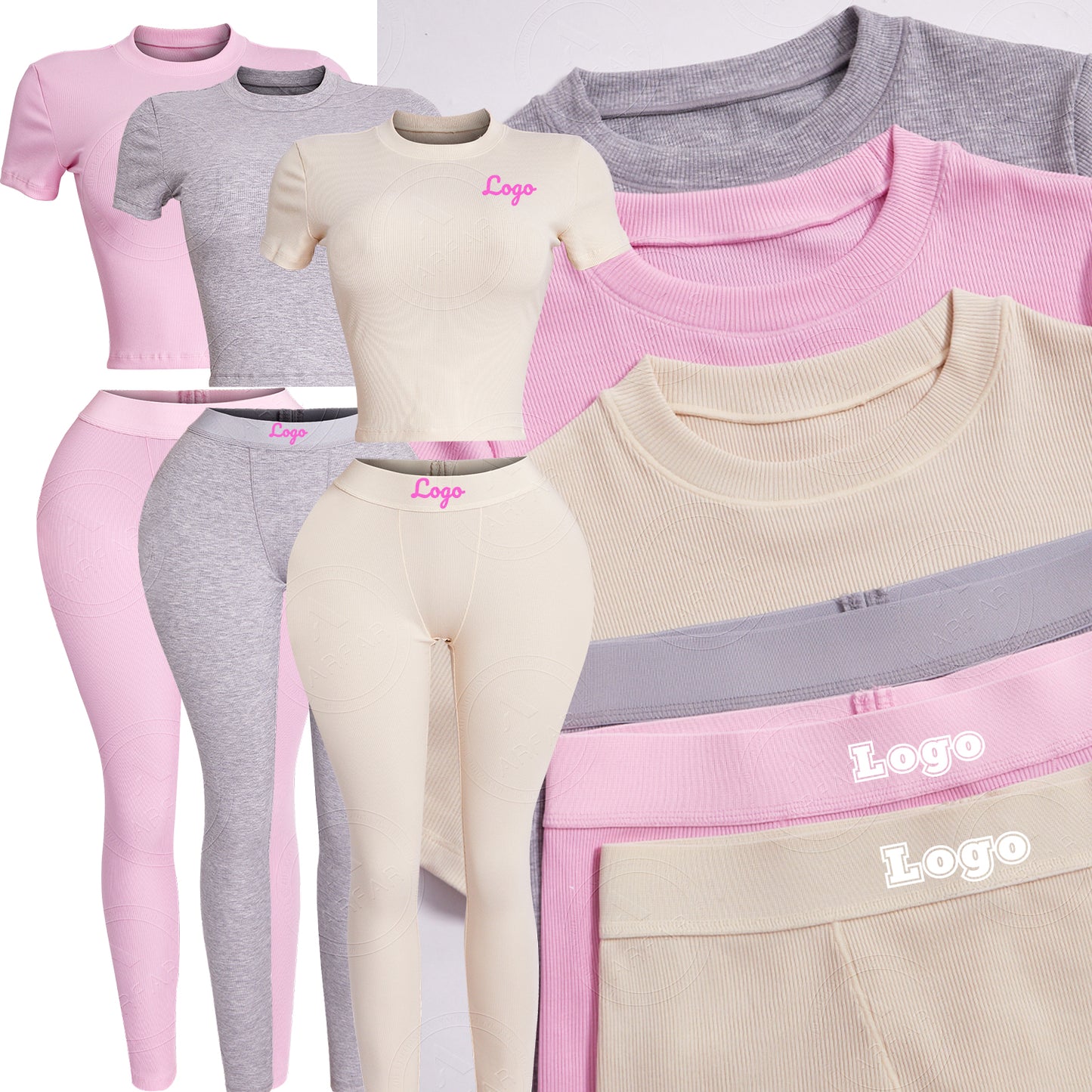 Custom Women's Sets Loungewear Cotton Clothes T Shirts Fold Over Flare Pants Legging Set Open Leg 2 Piece Set Tall Girl Clothing