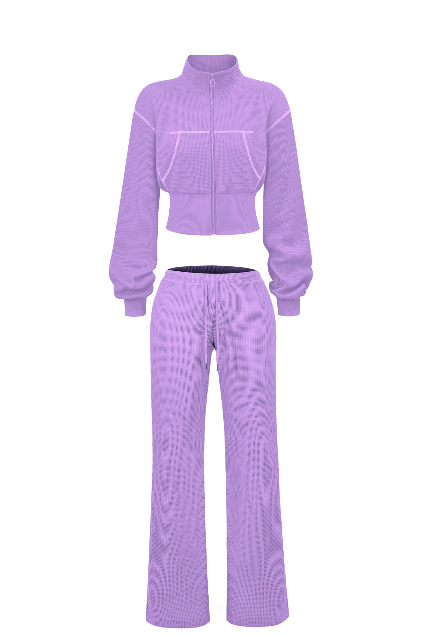 Custom Waffle Knit Girls Two Piece Set Summer 2025 Basic Zip up Jacket Embroidery Hoodie and Shorts Set Loungewear Women Sets