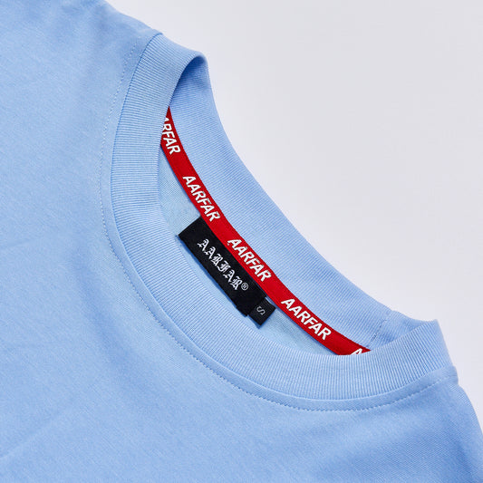 Solid Light Blue Plain Crew Neck Loose Oversized Short Sleeve Tee Unisex Daily Basic Cotton T-Shirt Casual Minimalist Streetwear Blank Tee Top