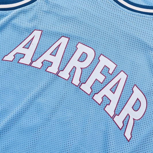 AARFAR Letter Print Mesh Basketball Jersey Unisex Summer Contrast Trim Sleeveless Tank Top Streetwear Casual Sports Training Vest