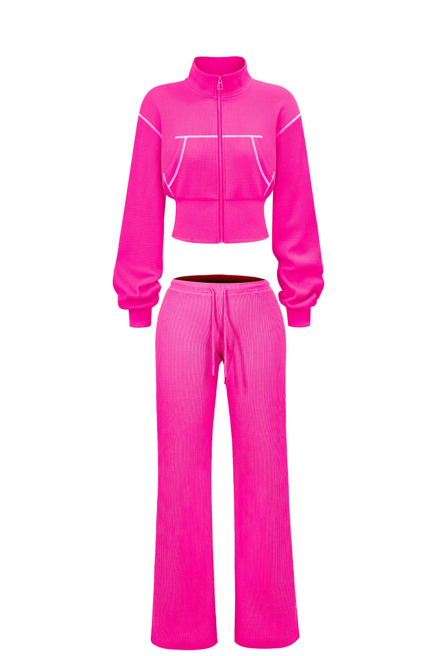 Custom Waffle Knit Girls Two Piece Set Summer 2025 Basic Zip up Jacket Embroidery Hoodie and Shorts Set Loungewear Women Sets