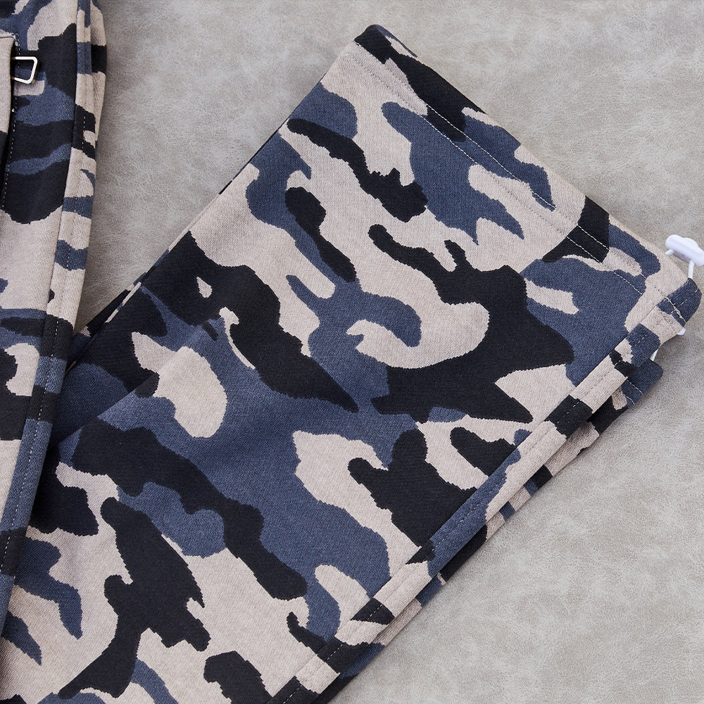 Manufacturer /Custom / OEM/ODM Women Baggy Camo Cropped Zip Hoodie