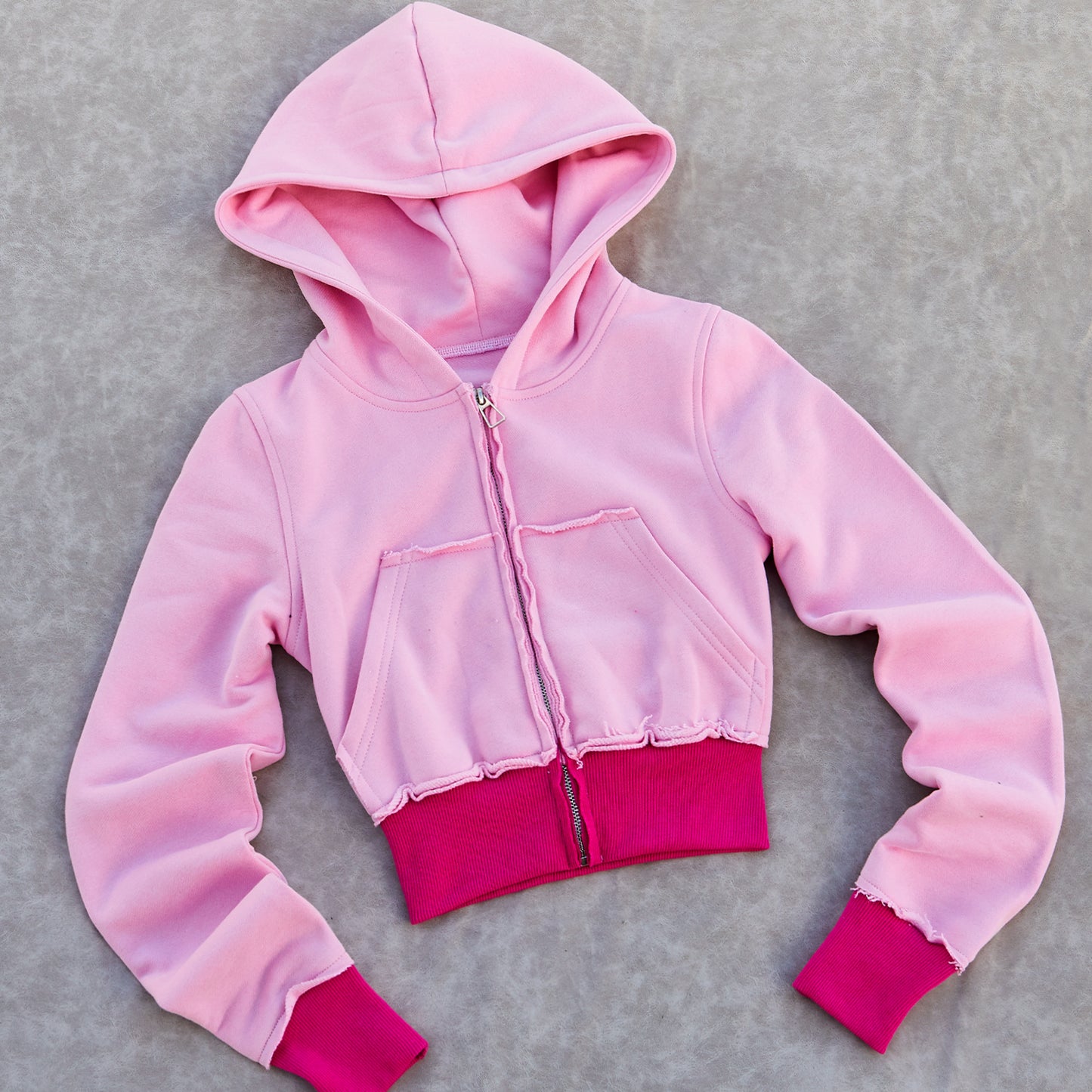 Manufacturer /Custom / OEM/ODM women cropped zip hoodie sets