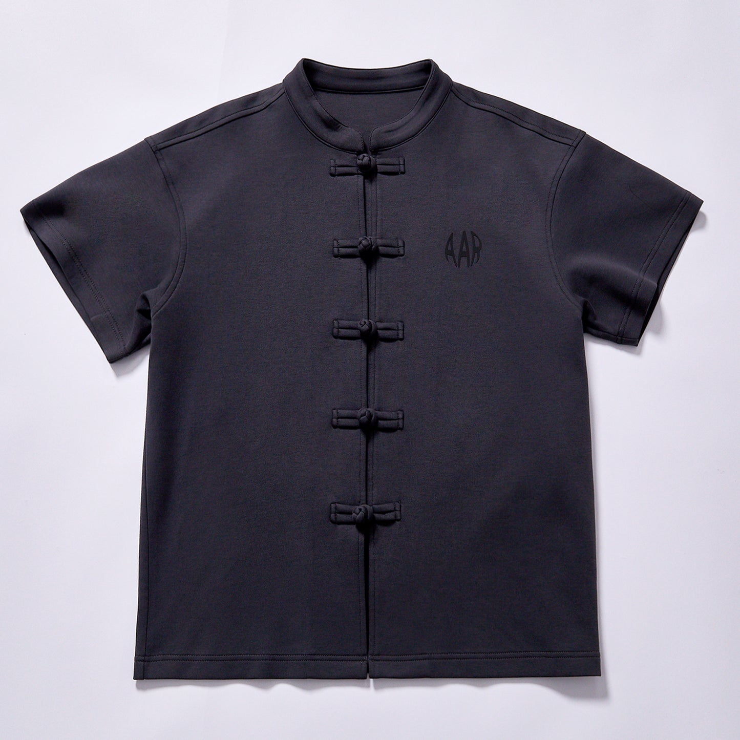 Cool Summer Staple Short Sleeve Top Comfortable Solid Color Modified Chinese Frog Button Top for Guochao Exhibition Attire Trip Outfit