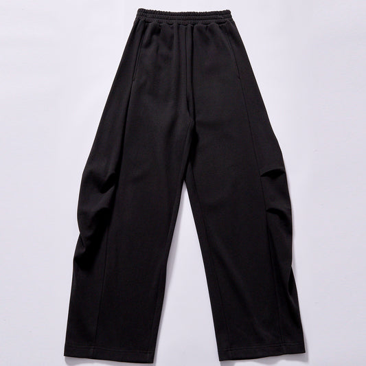 best seller Custom High quality side pleated wide leg sweatpants back pocket small embroidery wide leg sweatpants spring autumn layering city walk