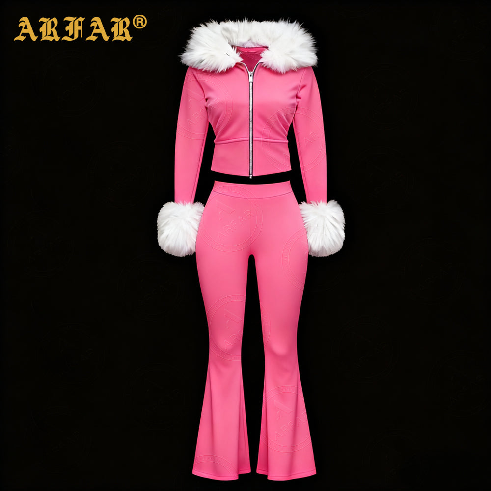 2026 Women Long Sleeve Cropped Hoodie and Sweatpants Tracksuit