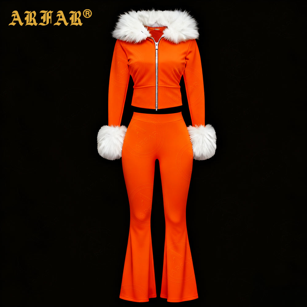 2026 Women Long Sleeve Cropped Hoodie and Sweatpants Tracksuit