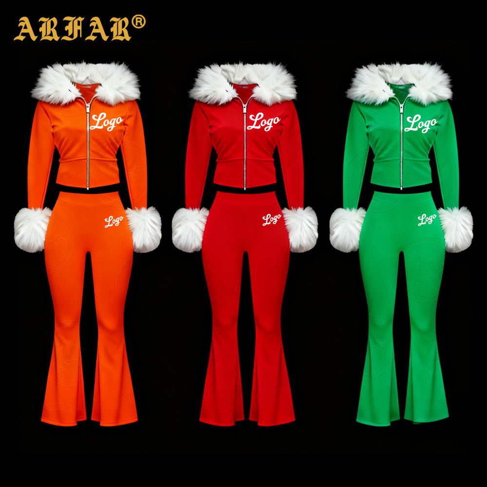 2026 Women Long Sleeve Cropped Hoodie and Sweatpants Tracksuit