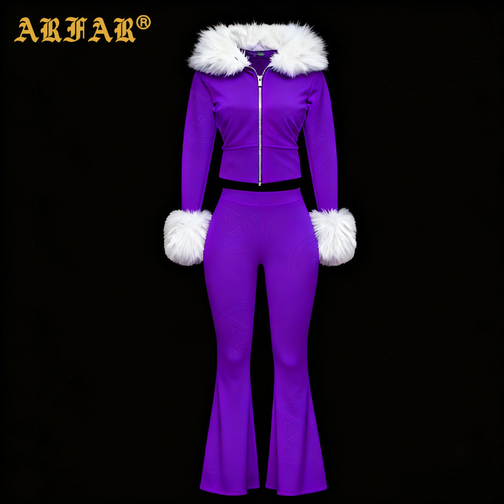 2026 Women Long Sleeve Cropped Hoodie and Sweatpants Tracksuit