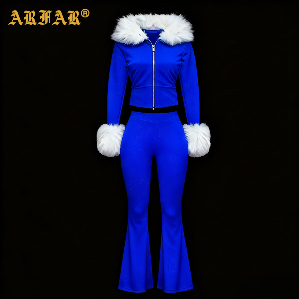 2026 Women Long Sleeve Cropped Hoodie and Sweatpants Tracksuit