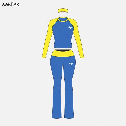 Fall Women Two Piece Set Custom Embroidered LOGO Women Jersey Cotton Raglan Sleeve TShirts and Flared Pants Tall girl friendly