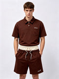 bulk wholesale drawstring loose knee fleece shorts matching two tone drawcord retro street summer athletic bottoms city walk couple matching set