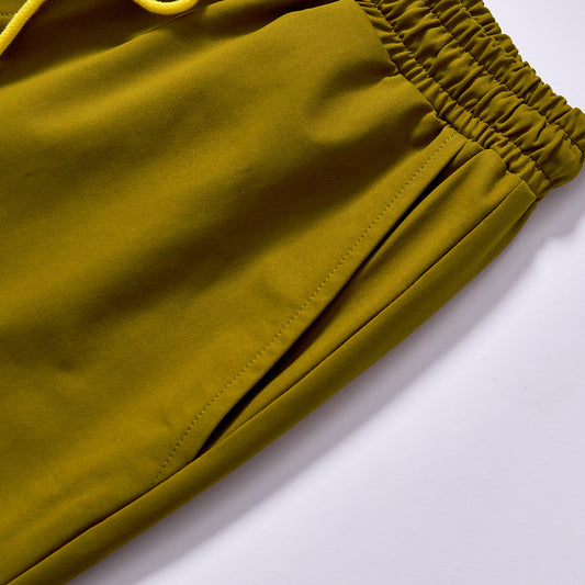 Custom elastic waist relaxed knee quick dry sports shorts woven lightweight drawstring summer outdoor walking shorts woven sports knee length shorts unning gym fitness hiking camping
