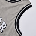 Mesh Breathable Contrast Striped Basketball Jersey Vest Unisex Summer Crew Neck Sleeveless Tank Top Streetwear Letter Print Loose Sports Mesh Tank Outerwear