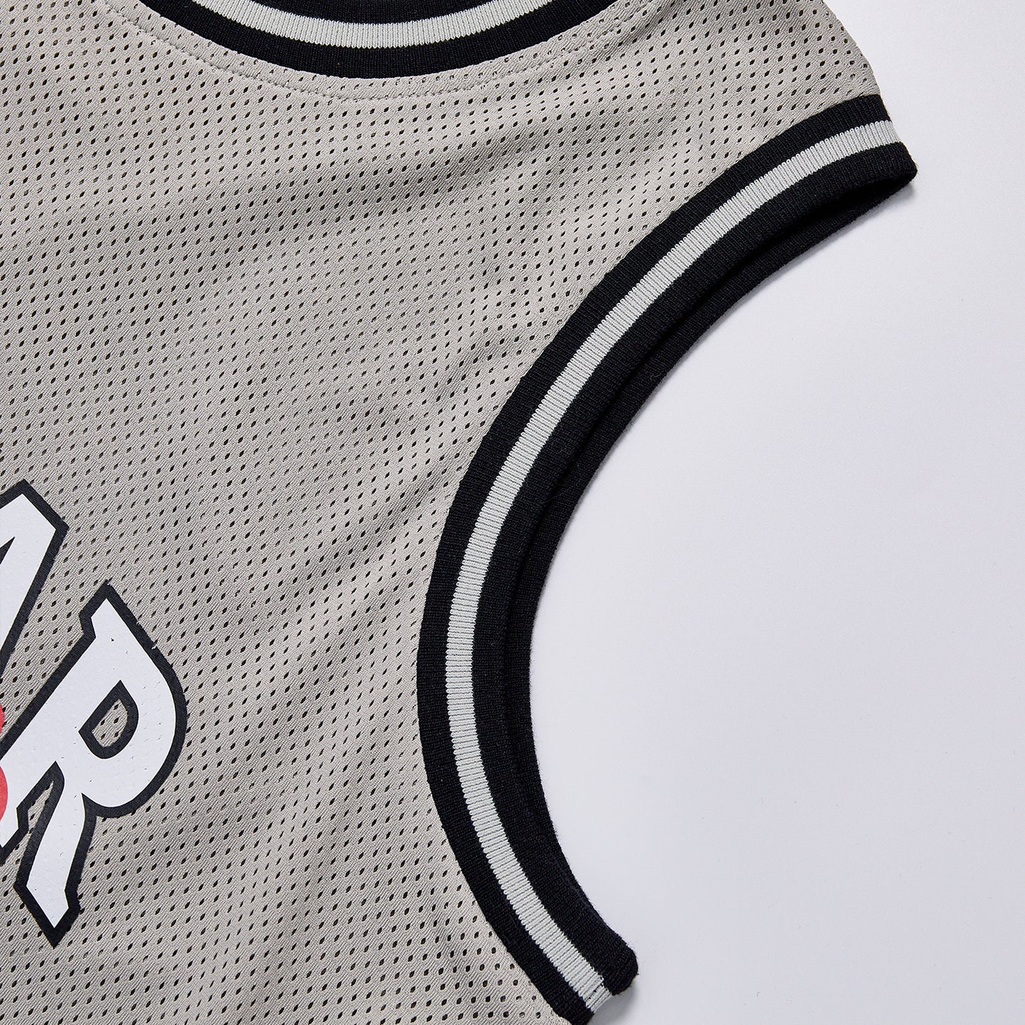 Mesh Breathable Contrast Striped Basketball Jersey Vest Unisex Summer Crew Neck Sleeveless Tank Top Streetwear Letter Print Loose Sports Mesh Tank Outerwear