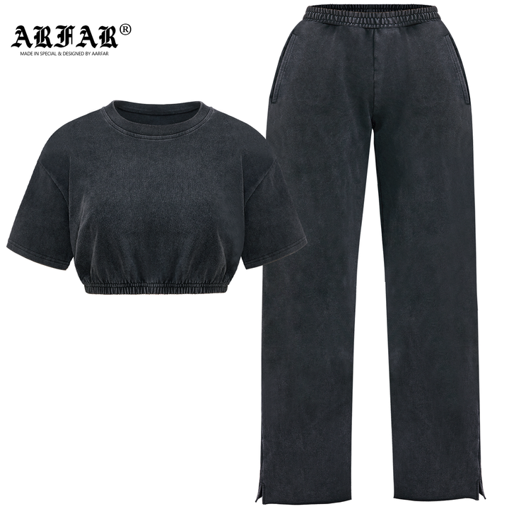 Acid-Wash Cotton Matching Set