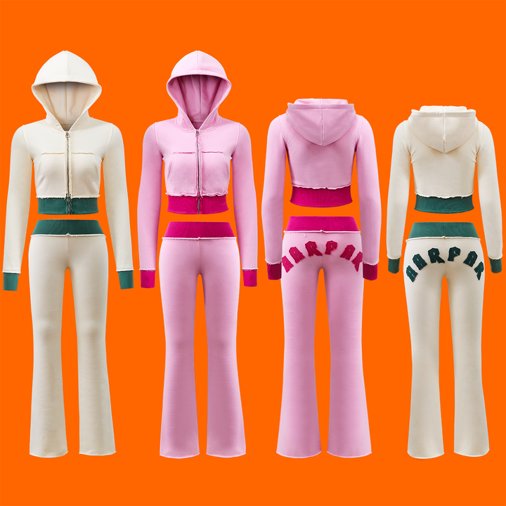 Cropped Zip Hoodie Matching Set