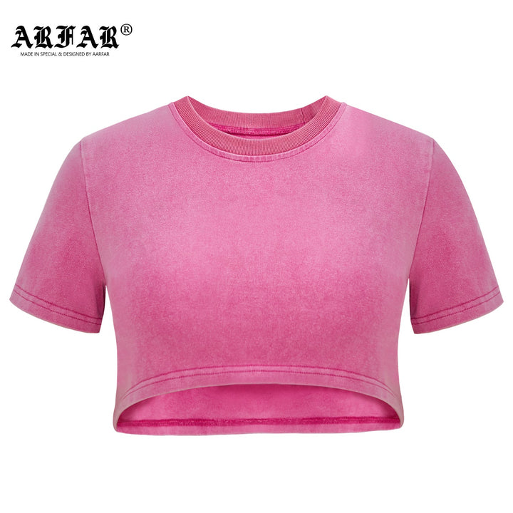Acid-Wash Cropped Top