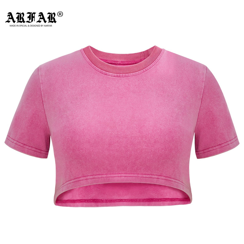 Acid-Wash Cropped Top