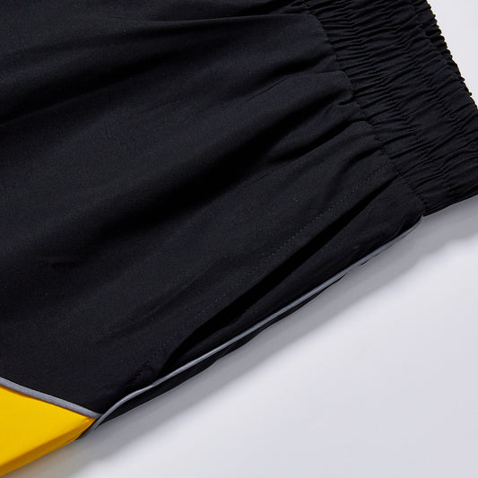 Custom Logo Reflective Piping Contrast Color Wind Short Pants Unisex Summer Elastic Waist Drawstring Hem Streetwear Casual Racing Track Shorts Sport Outerwear Shorts