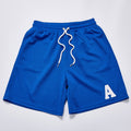 Letter A Print Mesh Breathable Drawstring Shorts Unisex Summer Loose Straight Sport Shorts Streetwear Casual Basketball Track Shorts Bottoms