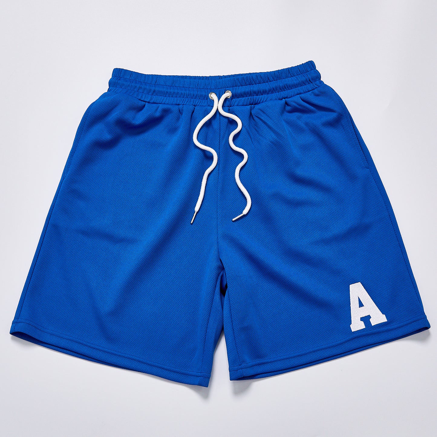 Letter A Print Mesh Breathable Drawstring Shorts Unisex Summer Loose Straight Sport Shorts Streetwear Casual Basketball Track Shorts Bottoms