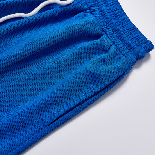 Letter A Print Mesh Breathable Drawstring Shorts Unisex Summer Loose Straight Sport Shorts Streetwear Casual Basketball Track Shorts Bottoms