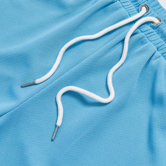 Letter A Embroidery Mesh Drawstring Sports Shorts Unisex Summer Loose Knee Length Basketball Shorts Casual Streetwear Breathable Quick Dry Gym Track Shorts