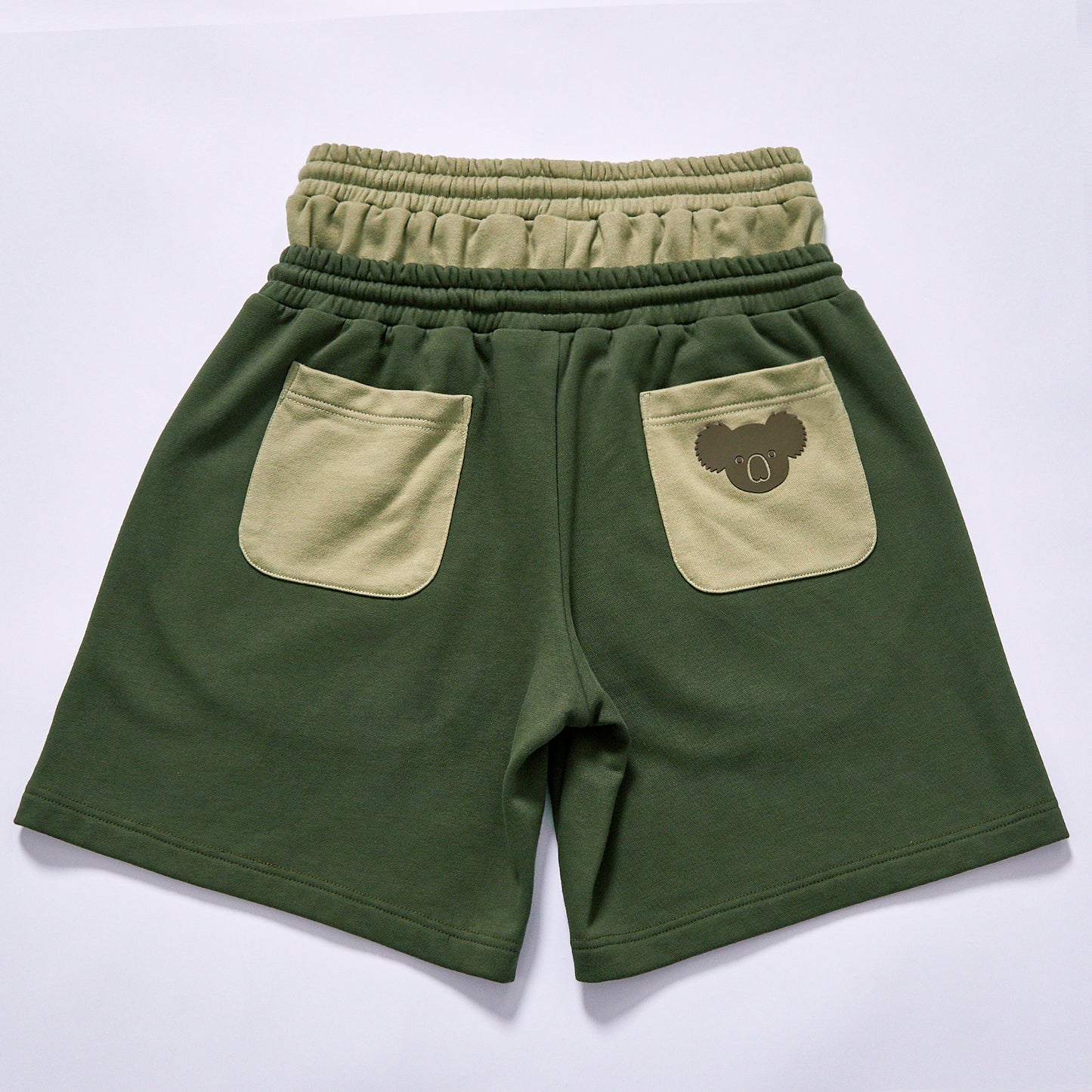 hot selling Custom shorts dual spliced waist knee length fleece shorts relaxed straight knee cut hem outdoor hiking casual knee length sweat pants city walk couple matching set
