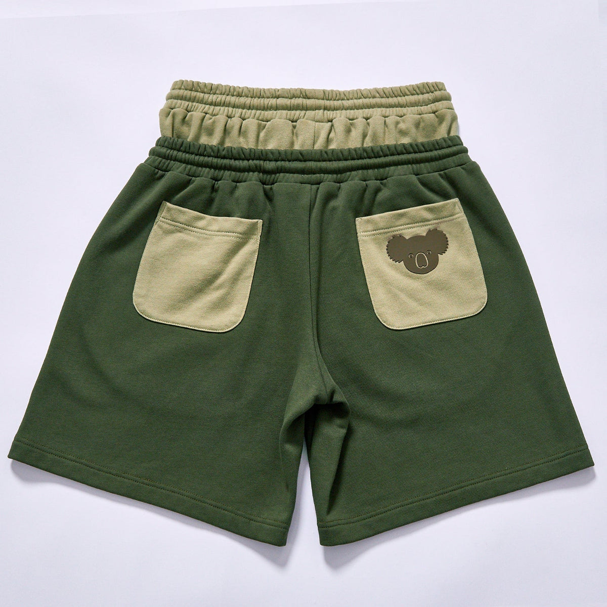 hot selling Custom shorts dual spliced waist knee length fleece shorts relaxed straight knee cut hem outdoor hiking casual knee length sweat pants city walk couple matching set
