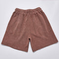 Custom Leather Label Waffle Knit Washed Shorts Unisex Summer Elastic Drawstring Loose Fit Casual Streetwear Vintage Textured Sweat Shorts