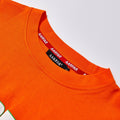 Two-Tone Fake Two Piece Long Sleeve T-Shirt Unisex Streetwear Orange Contrast Print Graffiti Letter Loose Fit Casual Layered Tee