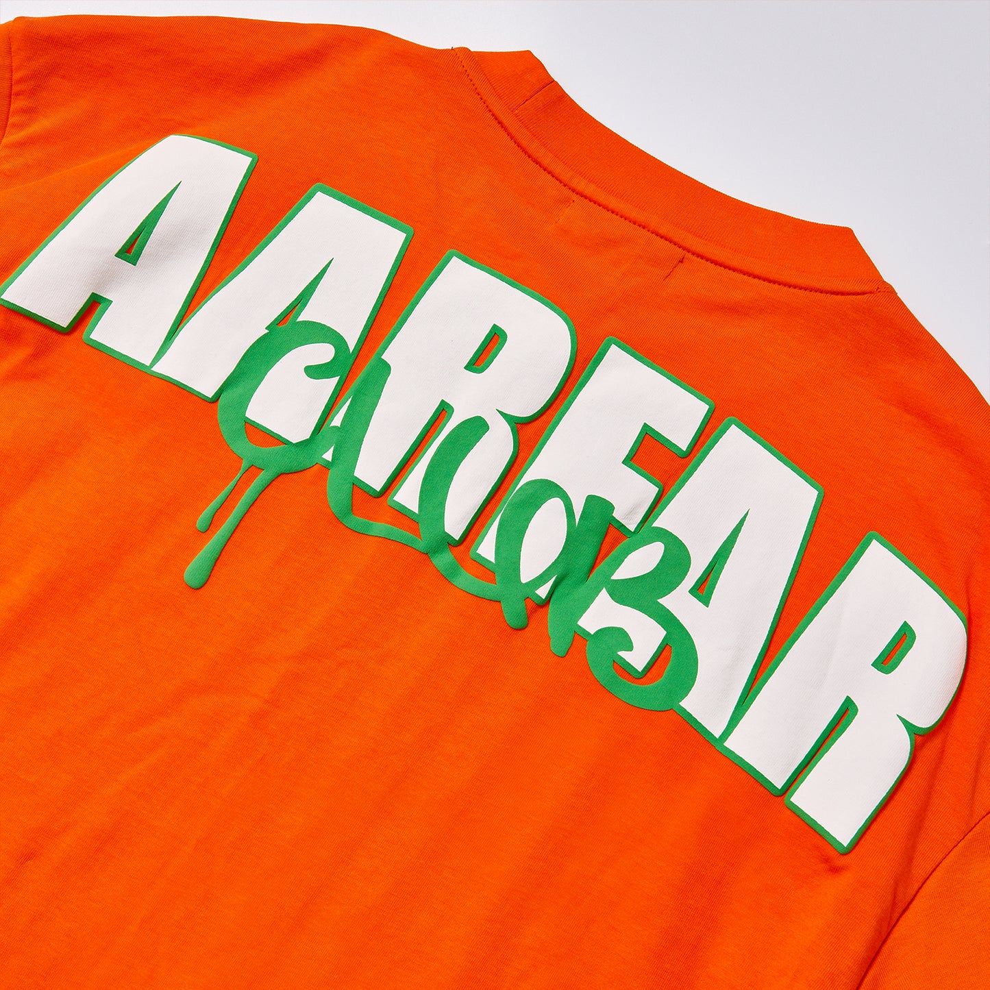 Two-Tone Fake Two Piece Long Sleeve T-Shirt Unisex Streetwear Orange Contrast Print Graffiti Letter Loose Fit Casual Layered Tee