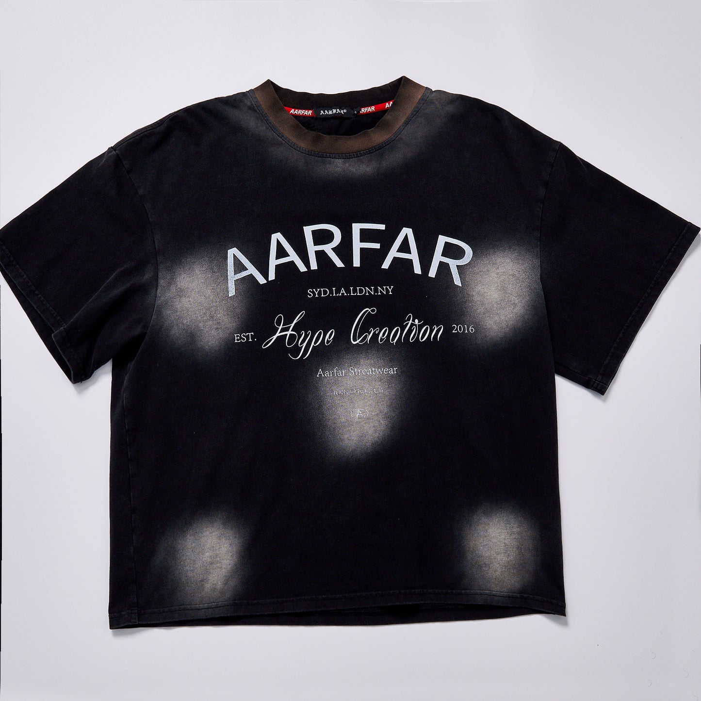 Washed Faded Spray Dot Print Letter Graphic Tee Unisex Vintage Short Sleeve Crew Neck Loose Crop T-shirt Streetwear Casual Retro Distressed Cotton Top