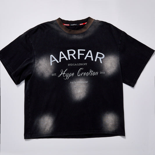 Washed Faded Spray Dot Print Letter Graphic Tee Unisex Vintage Short Sleeve Crew Neck Loose Crop T-shirt Streetwear Casual Retro Distressed Cotton Top