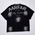 Washed Faded Spray Dot Print Letter Graphic Tee Unisex Vintage Short Sleeve Crew Neck Loose Crop T-shirt Streetwear Casual Retro Distressed Cotton Top