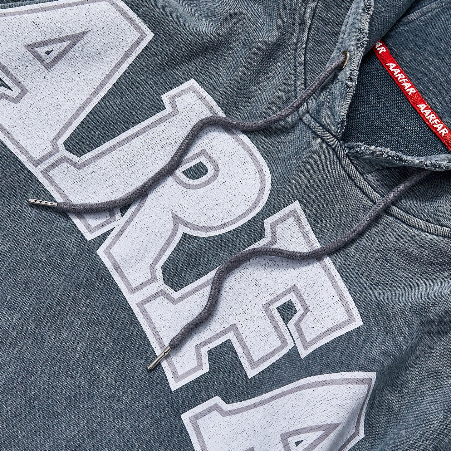 Vintage Washed Distressed Letter Print Hoodie Unisex Autumn Oversized Pullover Hoodie Streetwear Casual Loose Fleece Hooded Sweatshirt