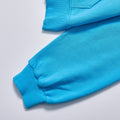 Custom Embroidered Logo Solid Bright Blue Unisex Autumn Hooded Zip Up Cropped Hoodie Streetwear Loose Casual Daily Sweatshirt Outerwear