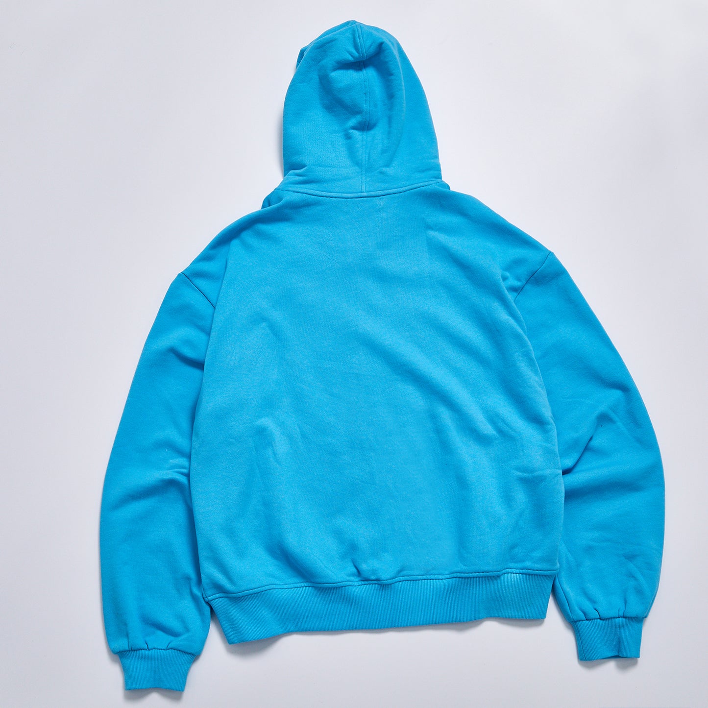 Custom Embroidered Logo Solid Bright Blue Unisex Autumn Hooded Zip Up Cropped Hoodie Streetwear Loose Casual Daily Sweatshirt Outerwear