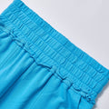 Custom Logo High Waist Ruffle Elastic Waistband Solid Blue Wide Leg Sweatpants Women Casual Loose Straight Pocket Streetwear Daily Lounge Sweat Pants Trousers