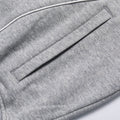 Custom Logo Reflective Piping Heather Gray Unisex Spring Stand Collar Zip-Up Loose Sweatshirt Jacket Streetwear Casual Racing Track Knit Outerwear