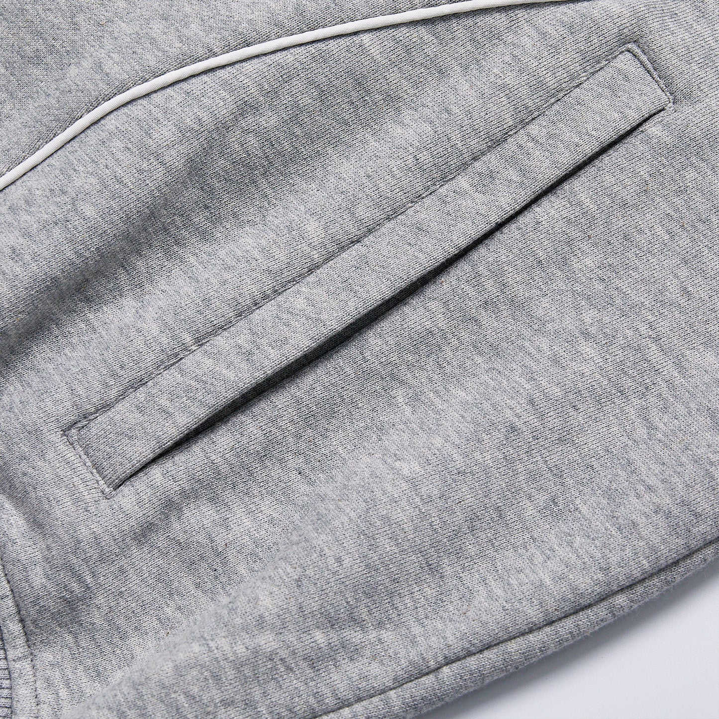 Custom Logo Reflective Piping Heather Gray Unisex Spring Stand Collar Zip-Up Loose Sweatshirt Jacket Streetwear Casual Racing Track Knit Outerwear