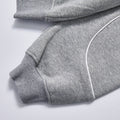 Custom Logo Reflective Piping Heather Gray Unisex Spring Stand Collar Zip-Up Loose Sweatshirt Jacket Streetwear Casual Racing Track Knit Outerwear