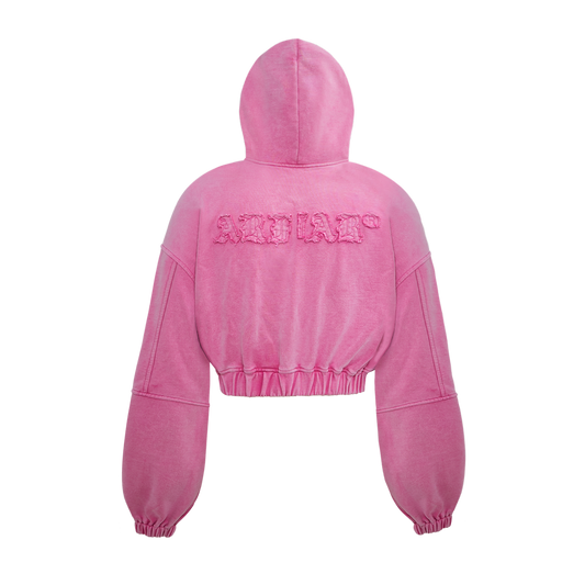 100% Cotton Acid Washed Hoodie Set Pink Joggers 2 Piece Set