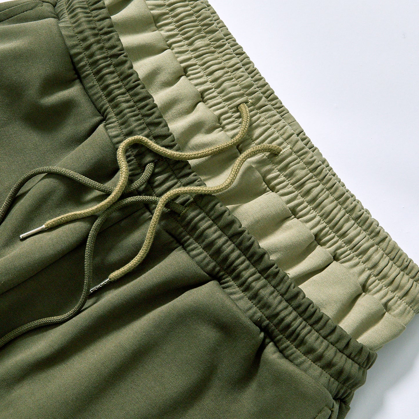 Custom factory direct fake two piece spliced waist straight track trousers side slip pockets unisex loose wide leg fleece sweat pants  daily commute