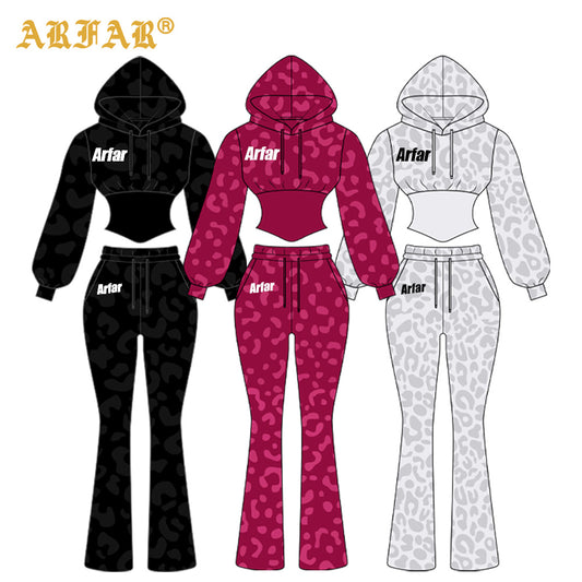 Clothing Manufacturers Tall Girl Friendly Fur Collar Hoodies and Flared Pants 2025 Winter 2 Piece Set Women
